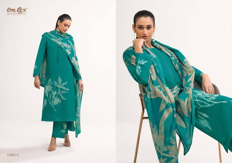 Omtex eshvi ikat Wholesale dress material market rates in Mumbai